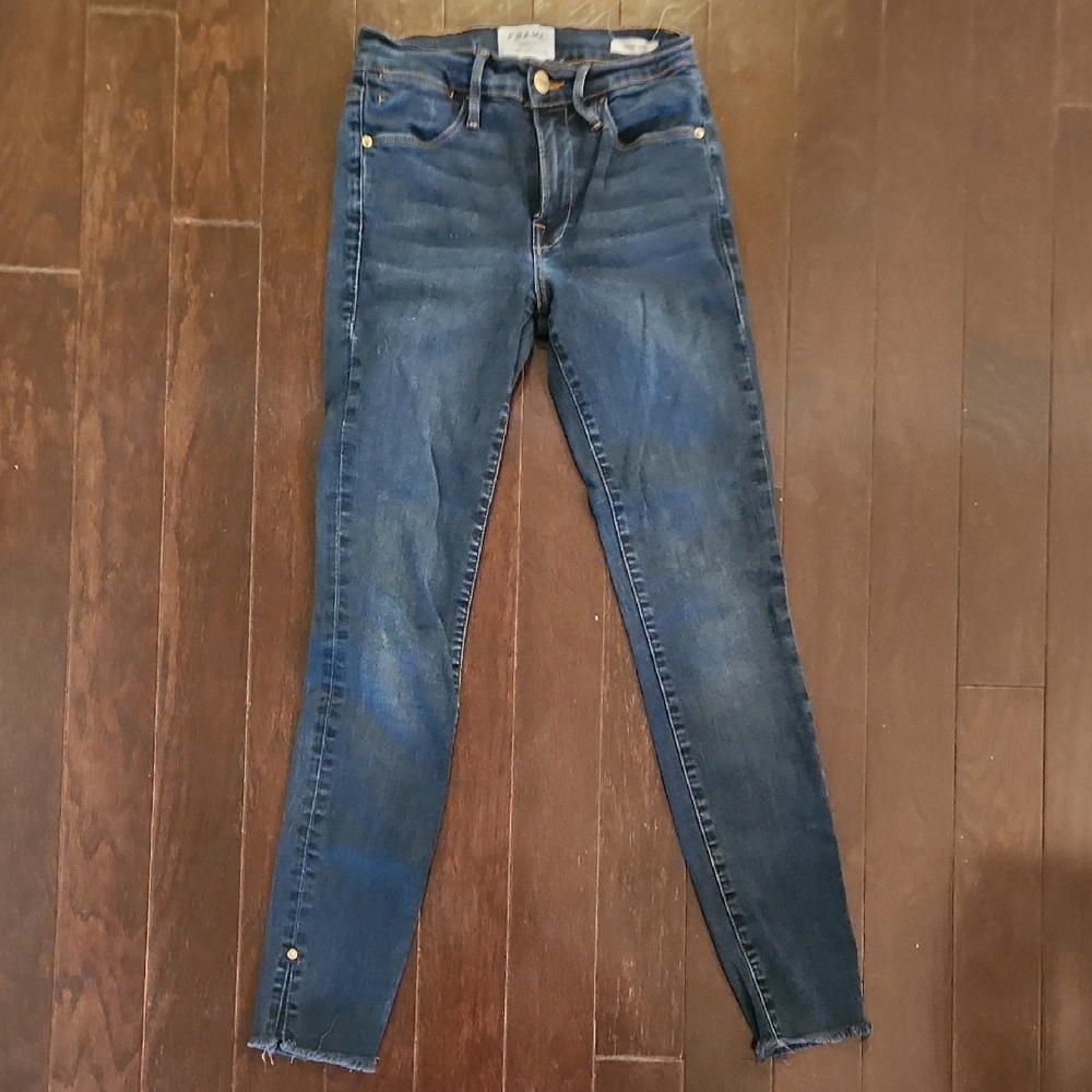 Frame Denim Dark Blue Le High Skinny Jeans